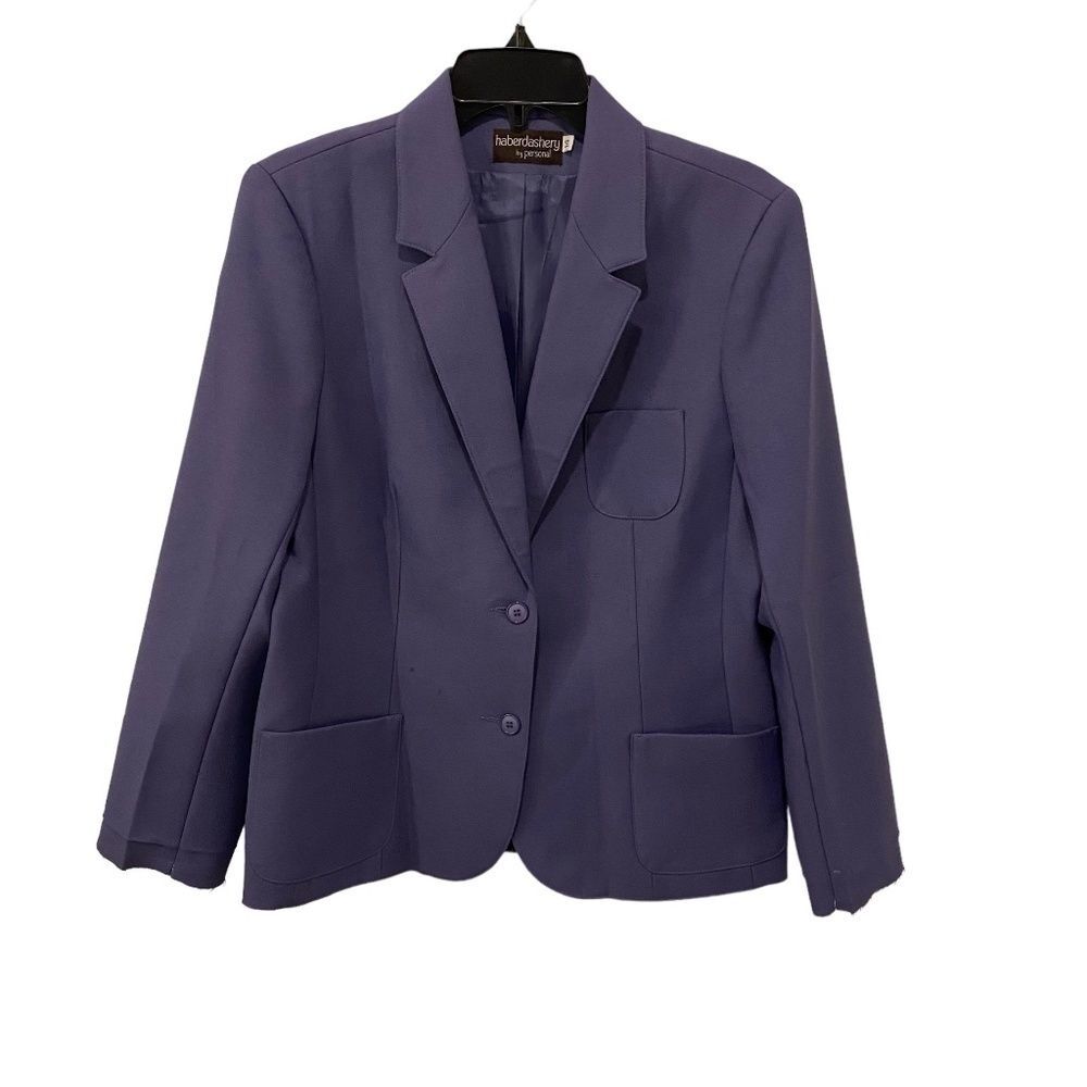 Haberdashery by Personal Women's Purple Blazer Suit Jacket Size 14 Pocket Coat